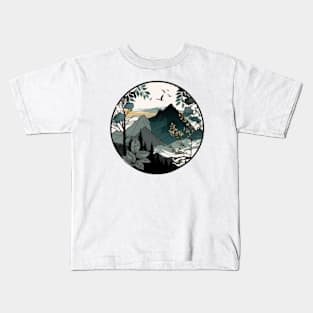 beautiful mountain view, vintage style Kids T-Shirt